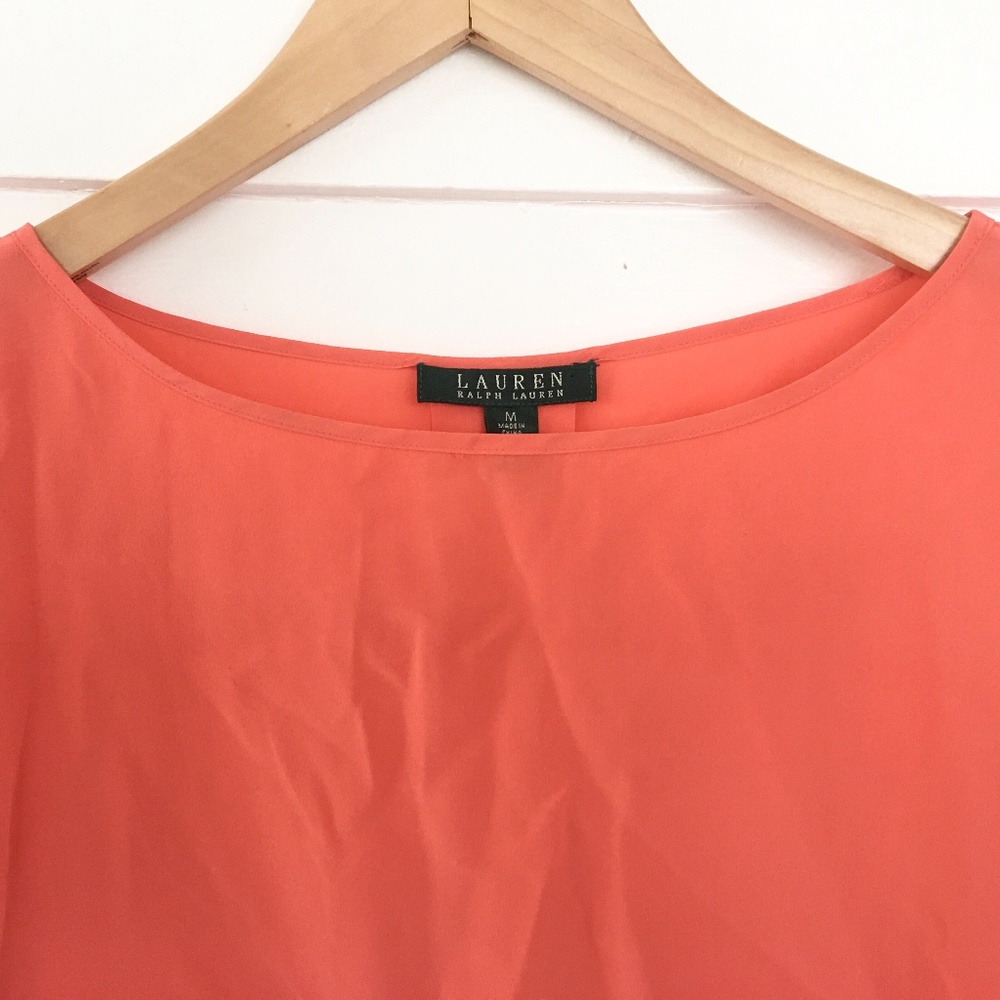 LAUREN RALPH LAUREN LONG SLEEVE SILK BLOUSE WOMENS SIZE M - Picture 2 of 15